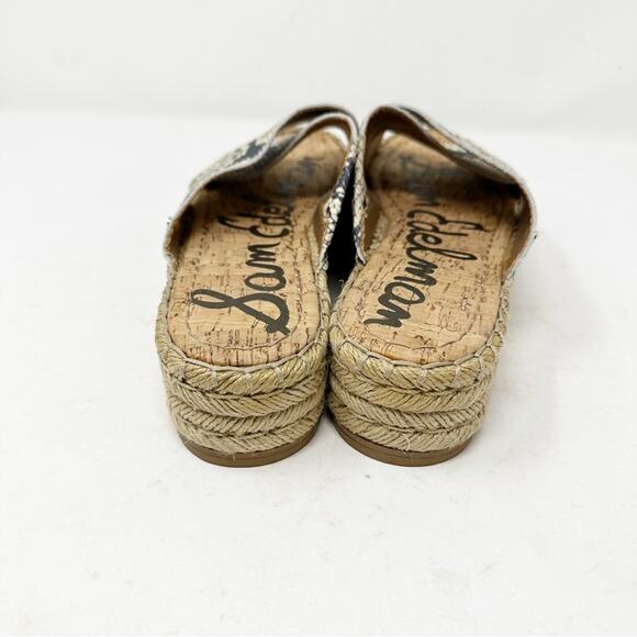 SAM EDELMAN Natty Snakeskin Espadrille Slide Sandals in Size 7.5 - Picture 5 of 7